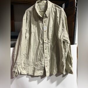 #3394-Classic Relaxed Button-Down Shirt in Light Tan